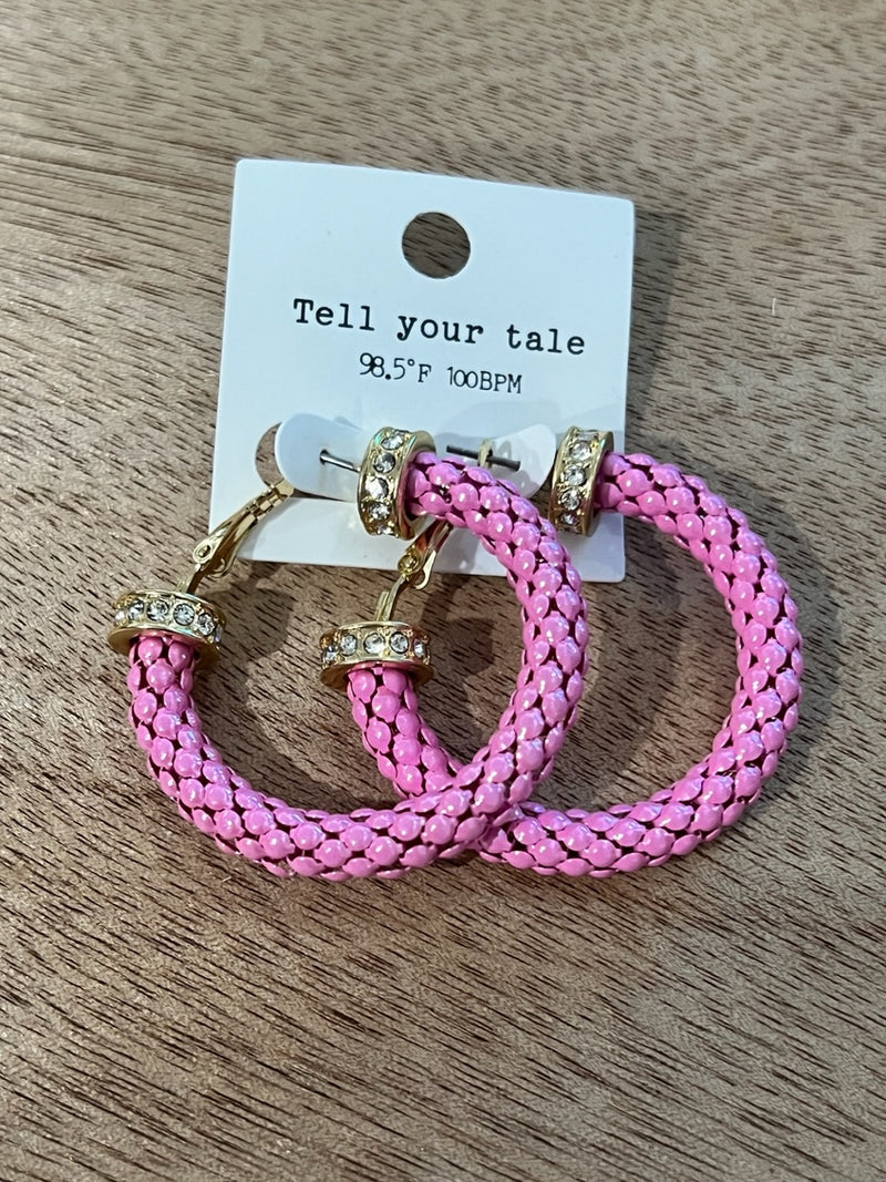 pink hoop earrings