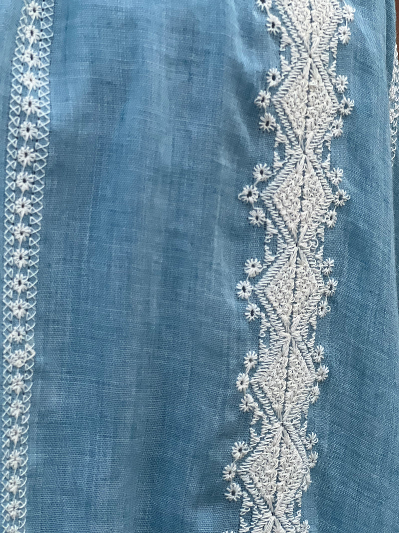 denim embroidered dress C21