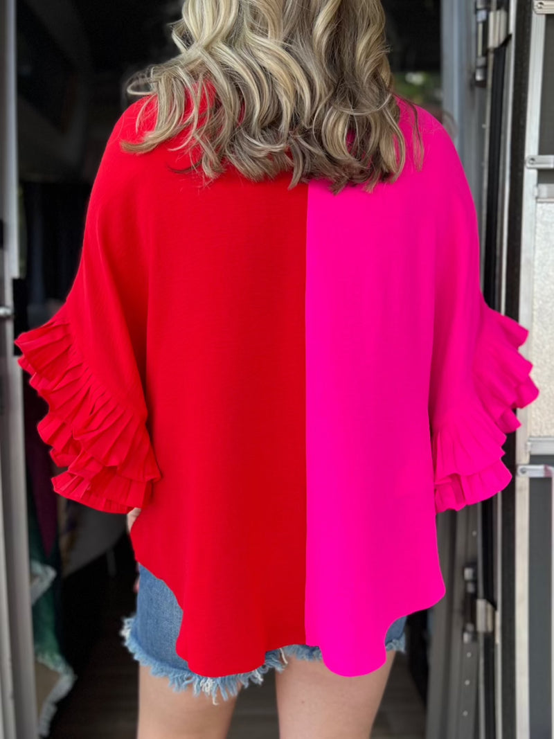 pink/red top B39