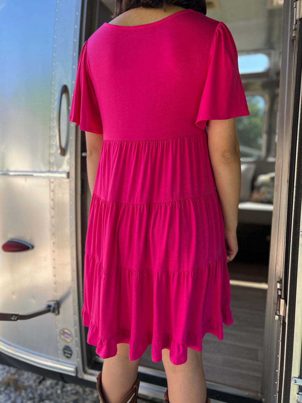 pink ruffle dress O21