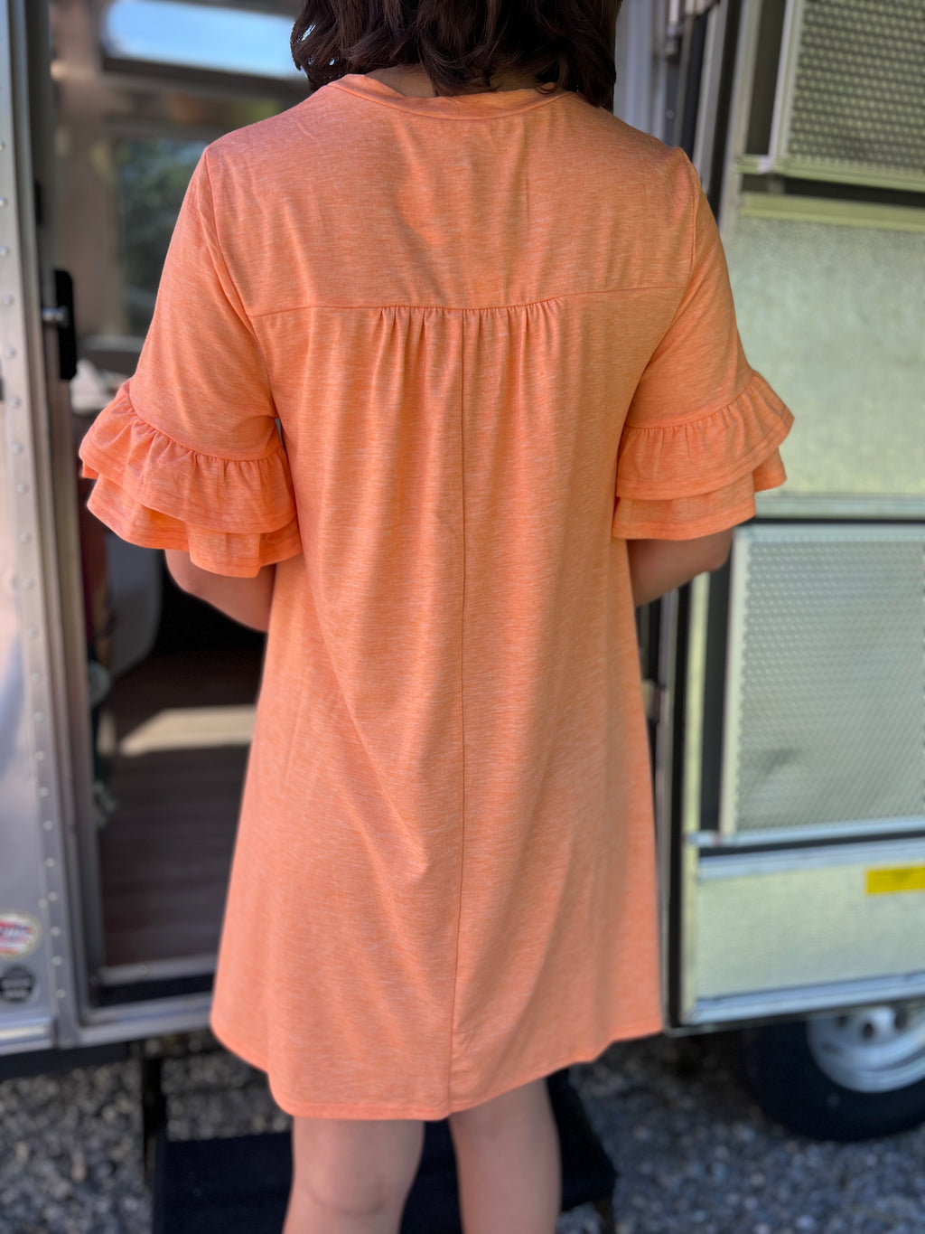 orange pocket dress G51