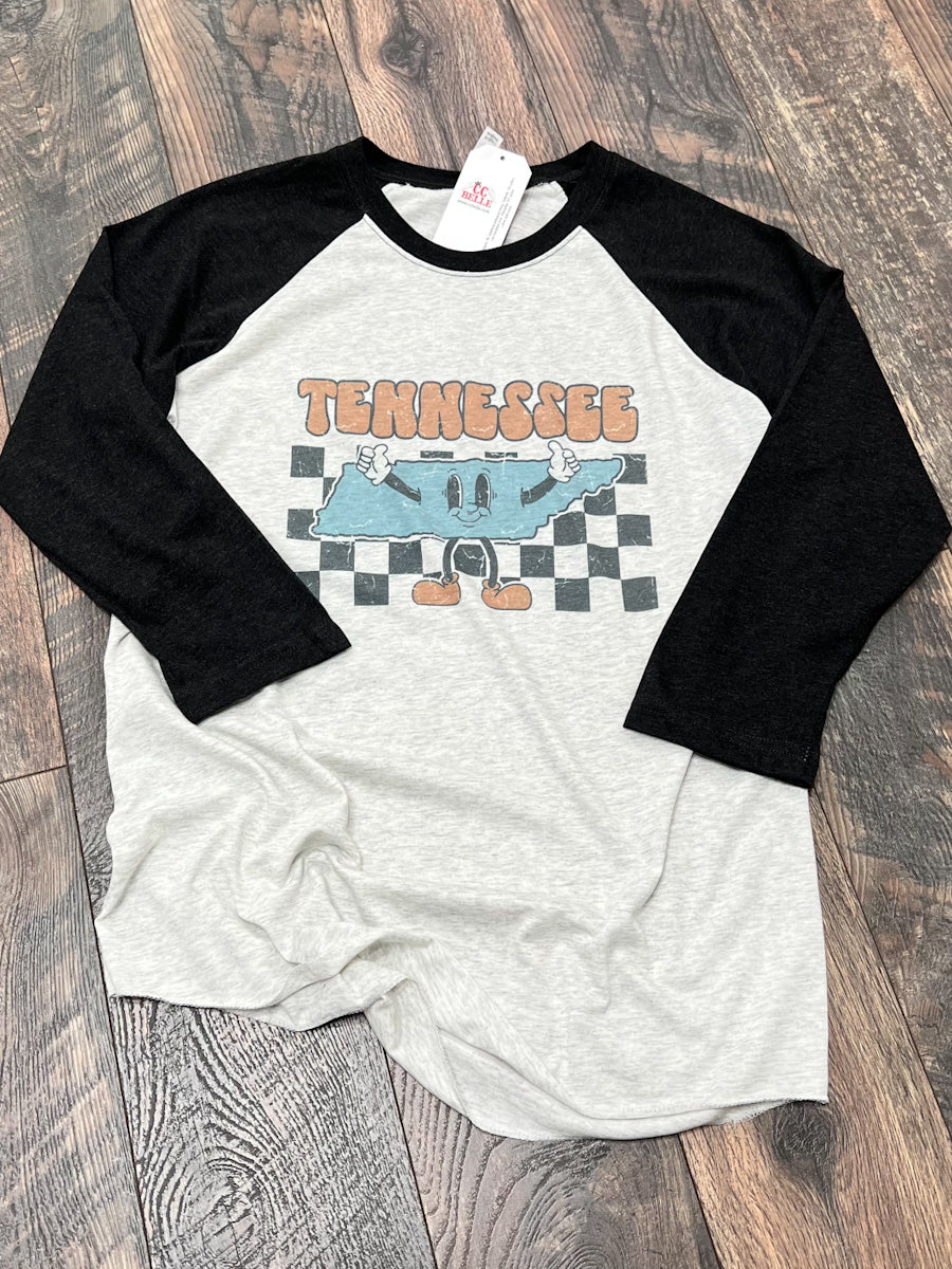 checkered Tennessee raglan