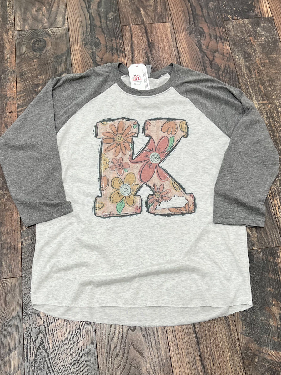 floral Kentucky raglan