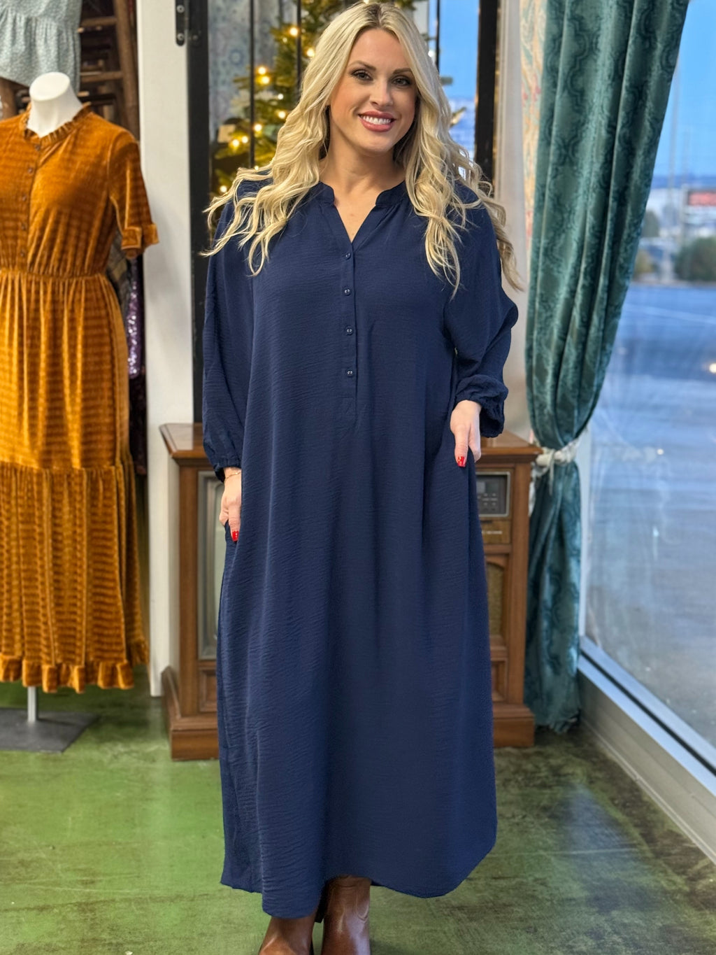 navy maxi dress B27