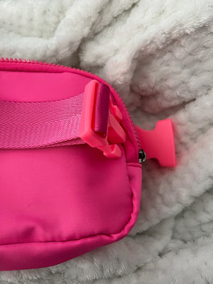hot pink belt bag