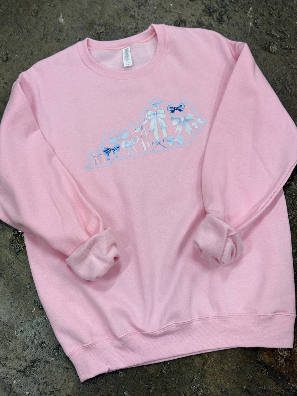 Kentucky Blue Bows Pink Sweatshirt