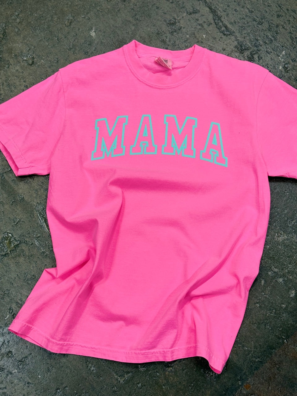 Mama Neon Pink Puff Tee