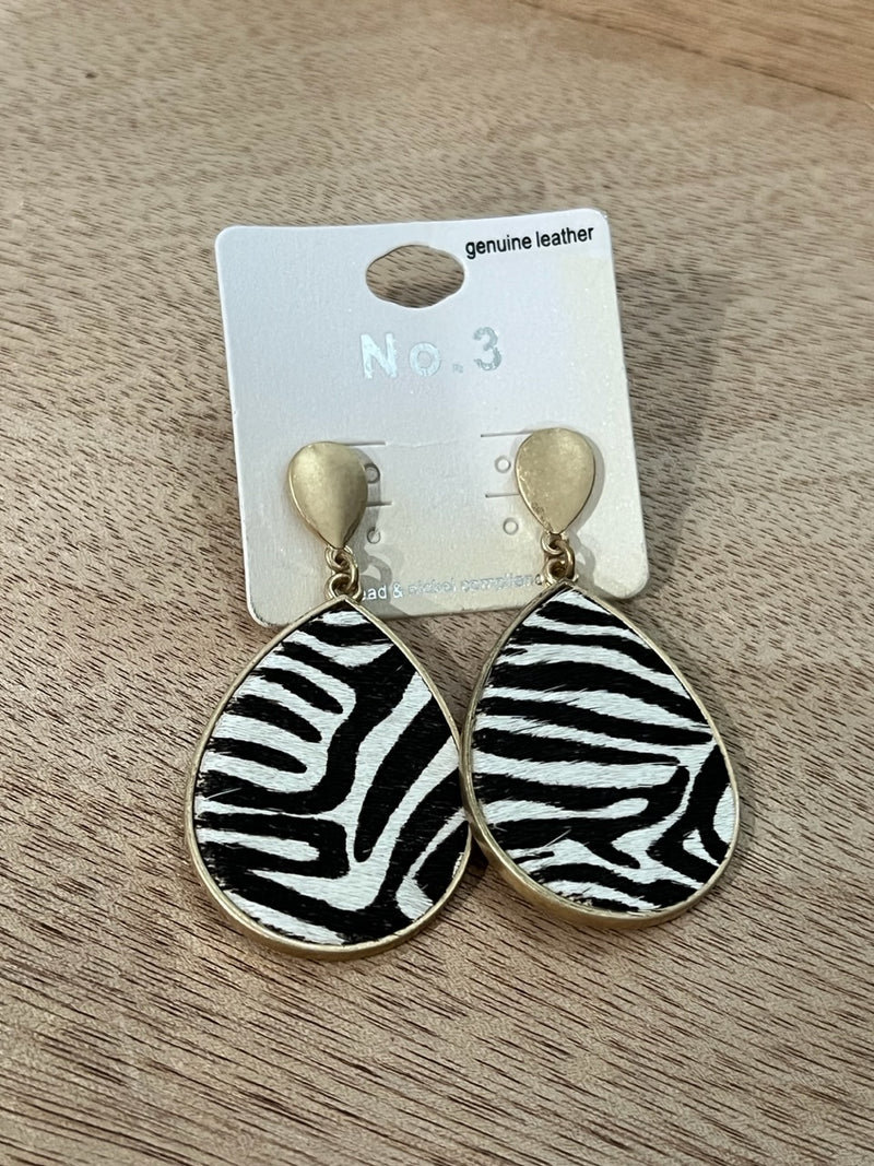 zebra print earrings