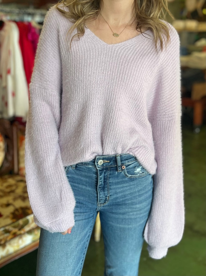 light purple sweater