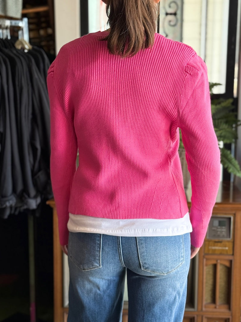 pink sweater cardigan B7