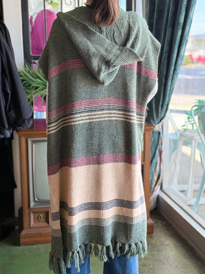 hooded cardigan