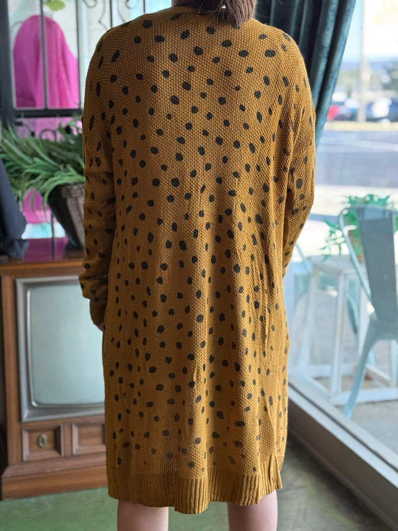 camel dot cardigan B11