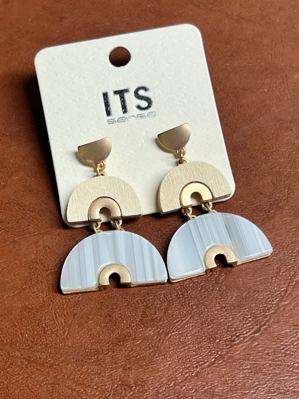 geometric neutral earrings