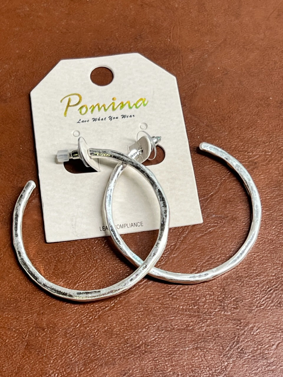 hammered silver hoop earrings
