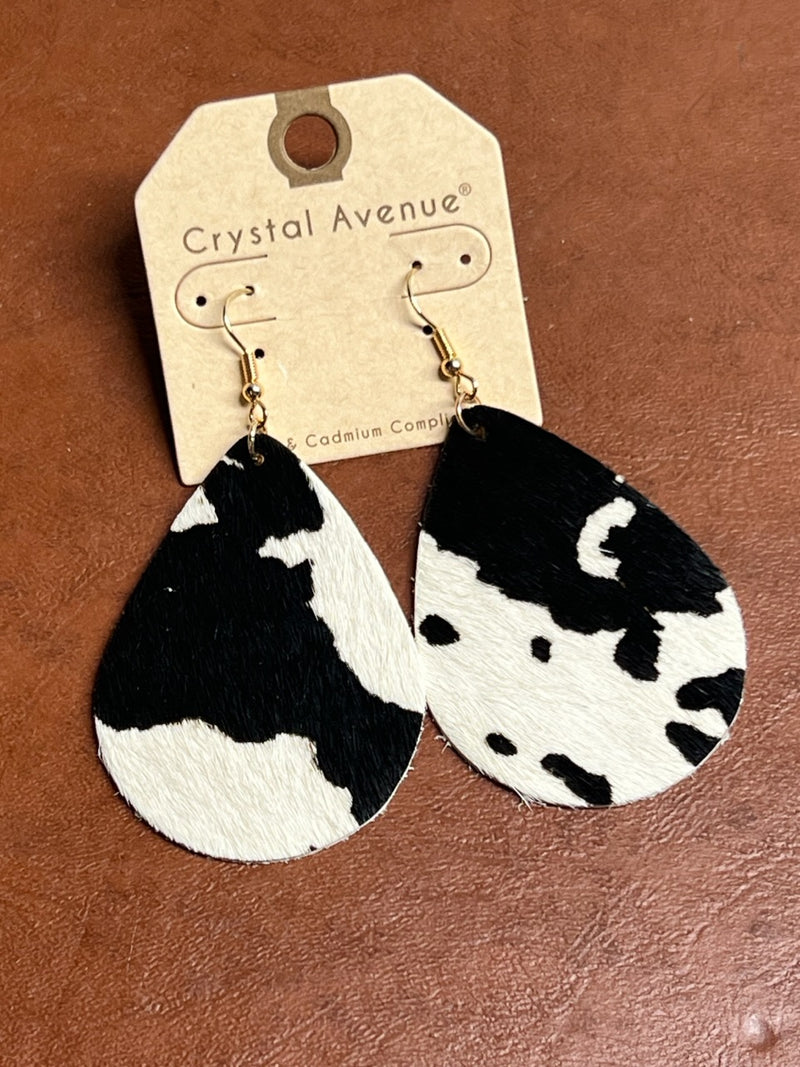 cow teardrop earrings