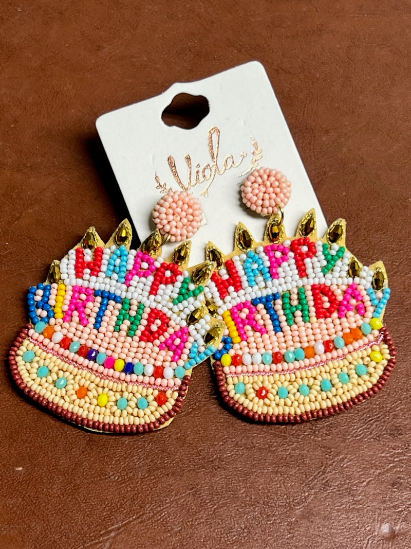 Happy Birthday earrings