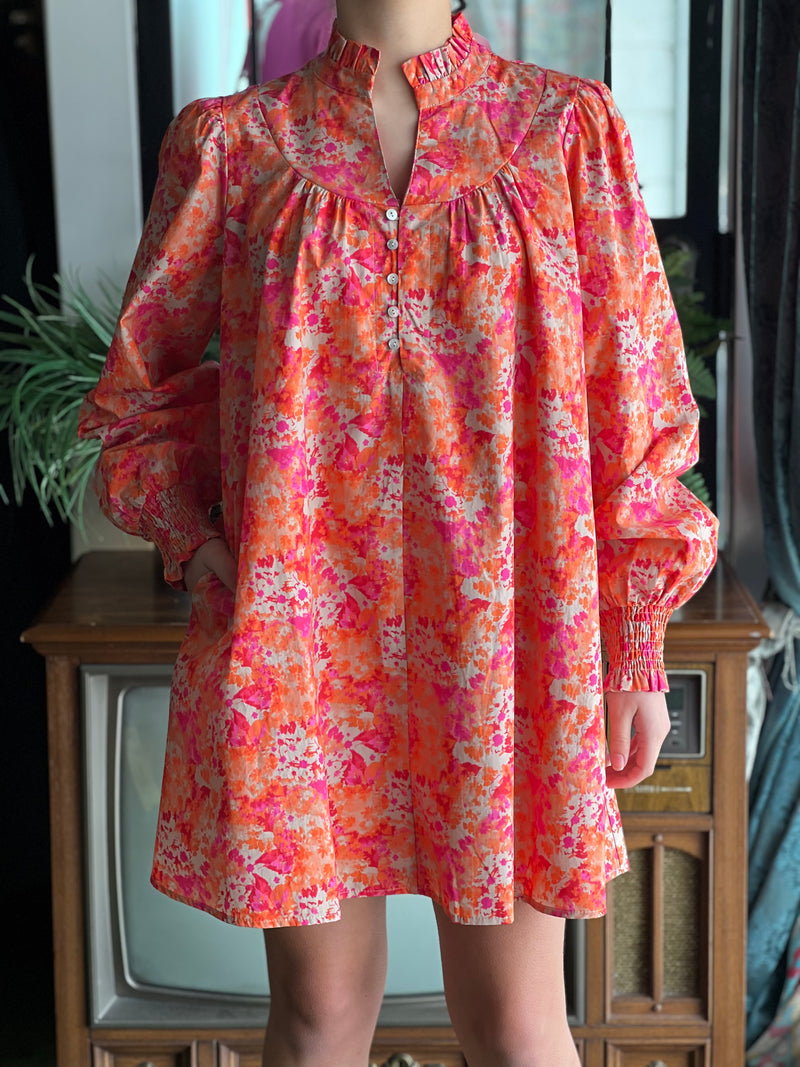 Coral Floral Dress C2