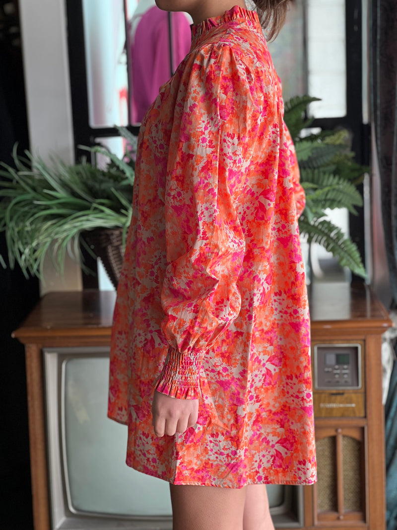 Coral Floral Dress C2