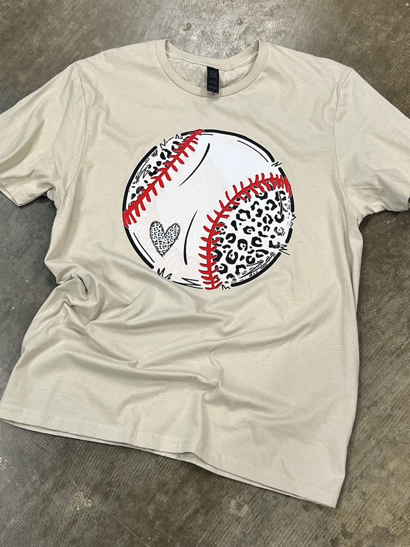 Leopard Baseball Sand Tee