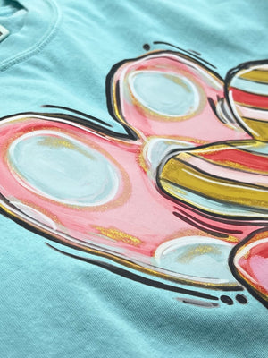 3 Printed Hearts Mint Tee