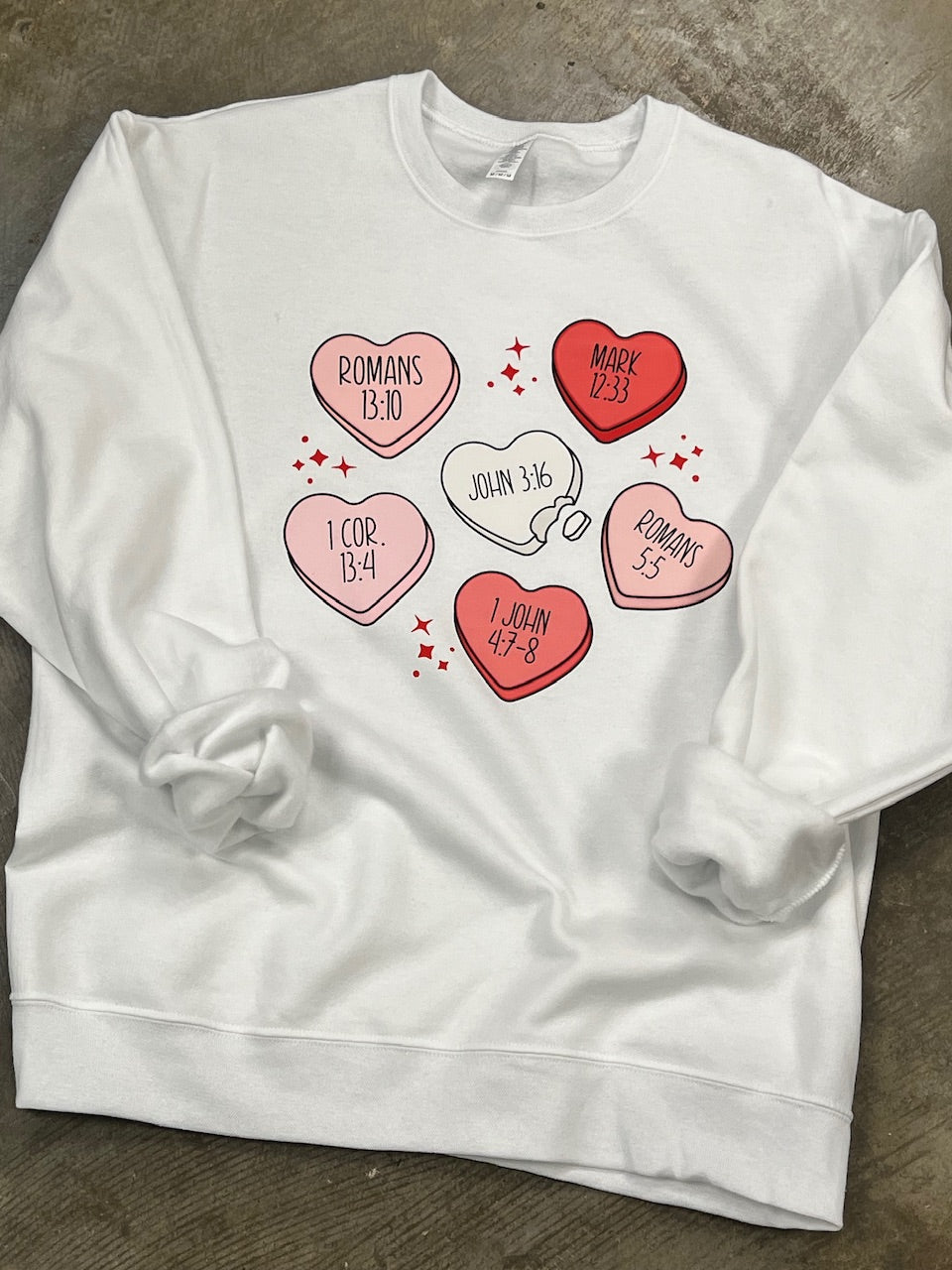 Bible Verse Hearts Sweatshirt