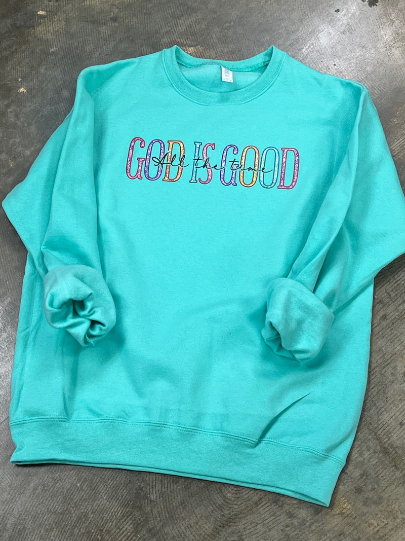 God is Good Mint Sweatshirt