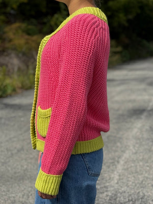 A1 Pink/Green Cardigan