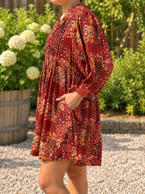 A17 Rust Floral Dress