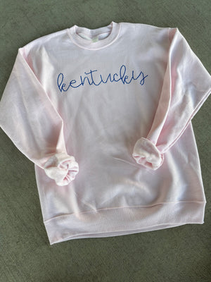 pink Kentucky faux embroidery sweatshirt