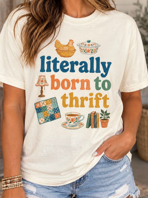 born to thrift tee ivory