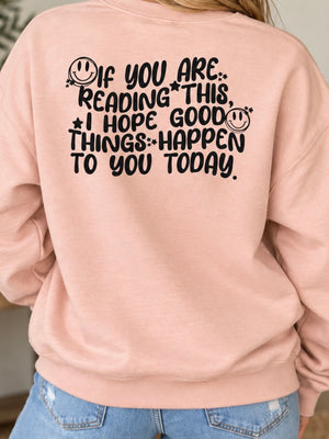 reading this sweatshirt dusty rose