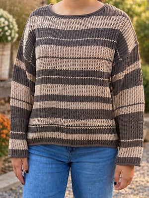 Brown Striped Sweater