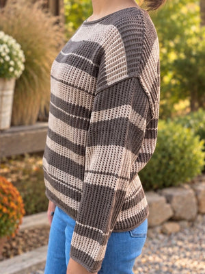 Brown Striped Sweater