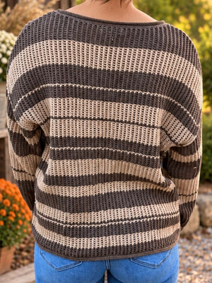 Brown Striped Sweater
