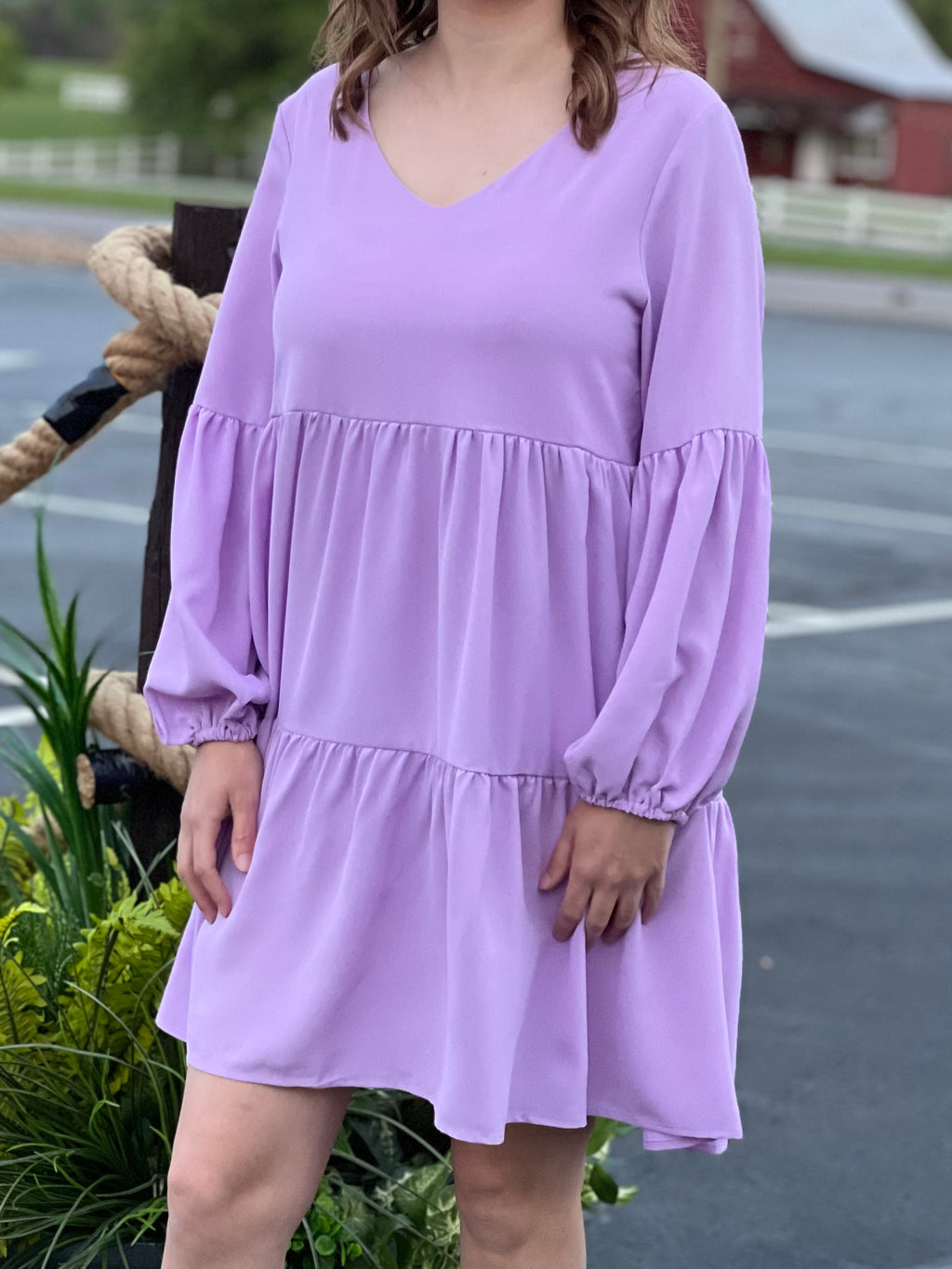 lilac long sleeve dress B26