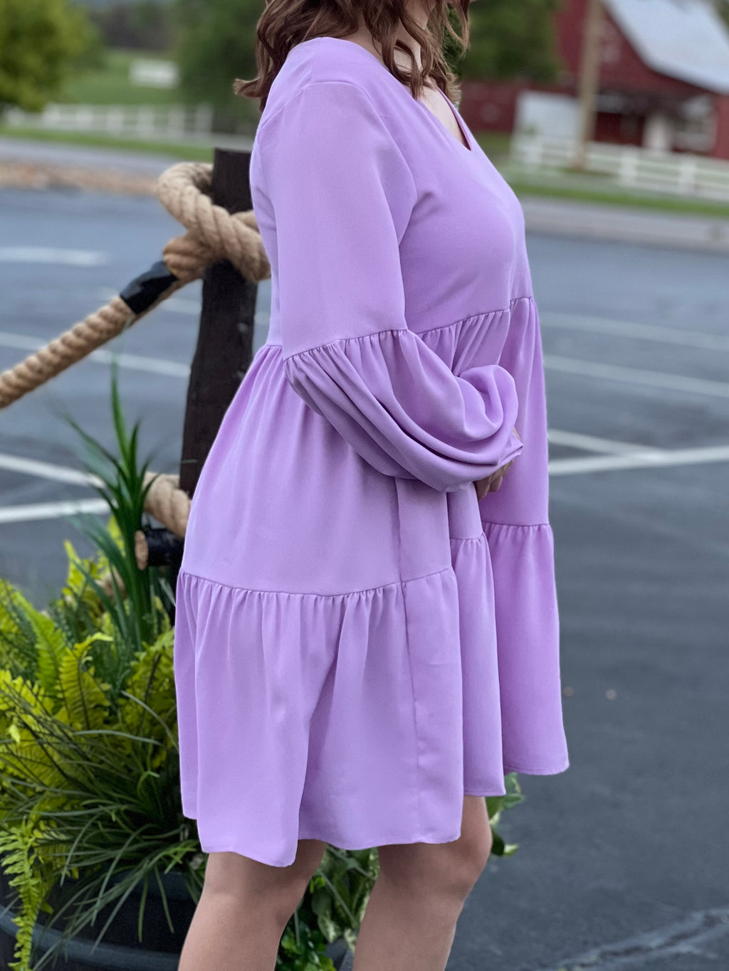 lilac long sleeve dress B26