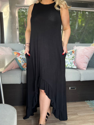 black high low tank dress O28