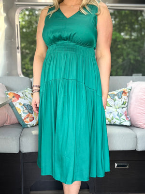 forest green tank dress C23