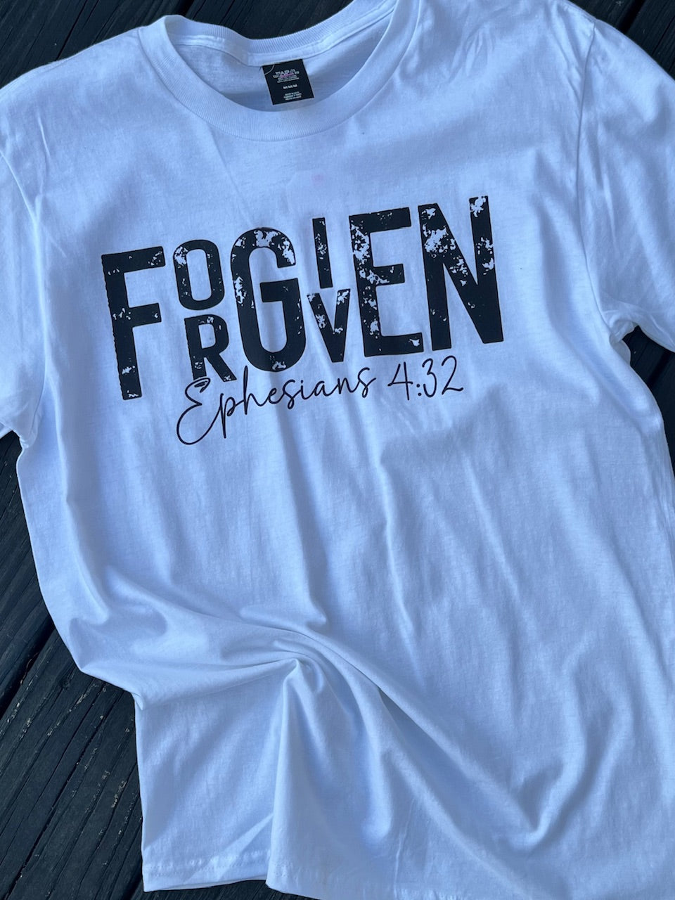 white forgiven tee