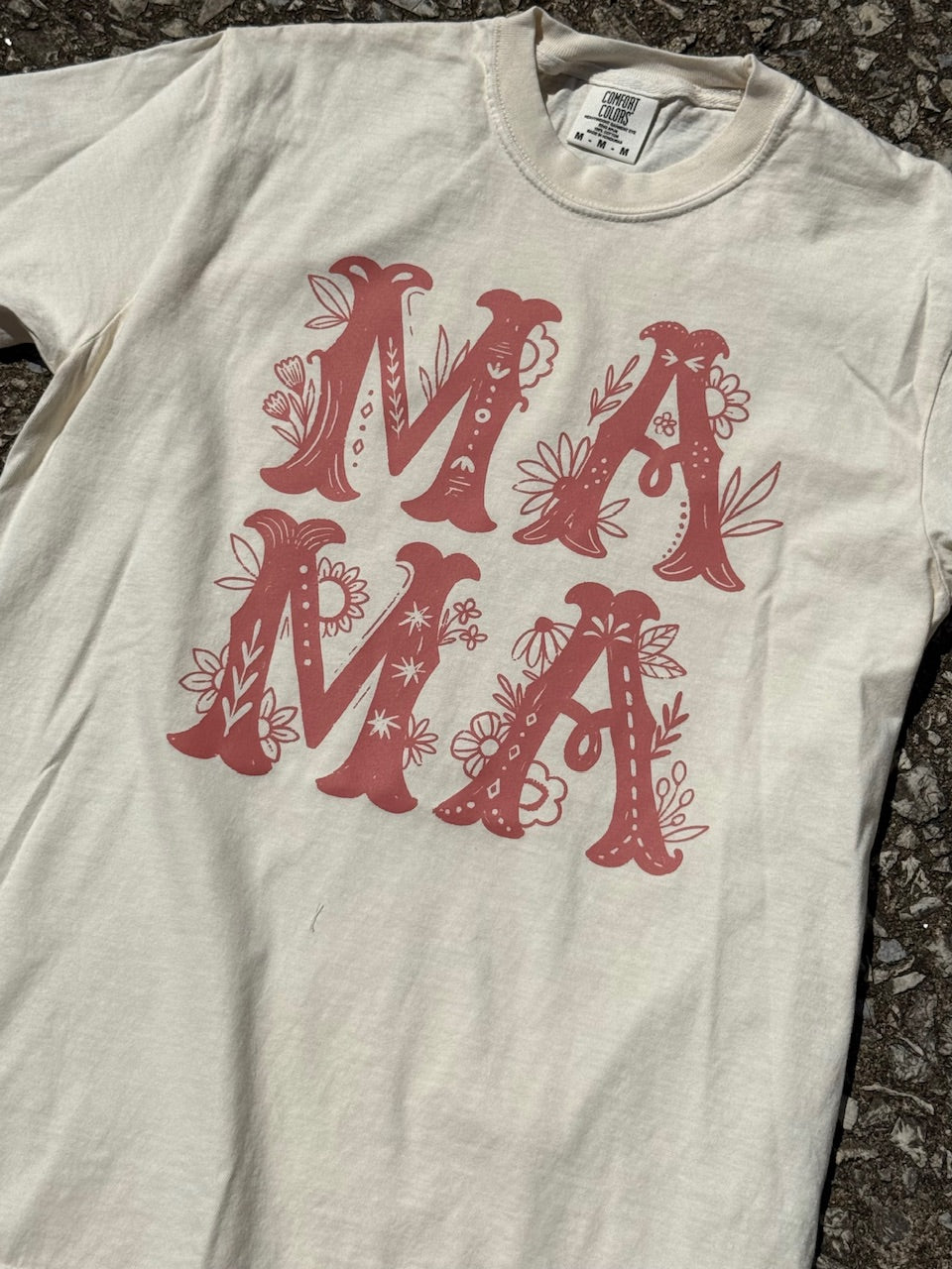 ivory/mauve Mama tee 331
