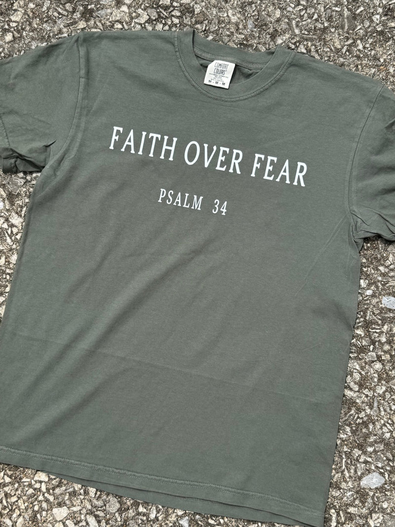 deep green faith over fear tee 418