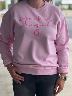 spooky season pink sweatshirt