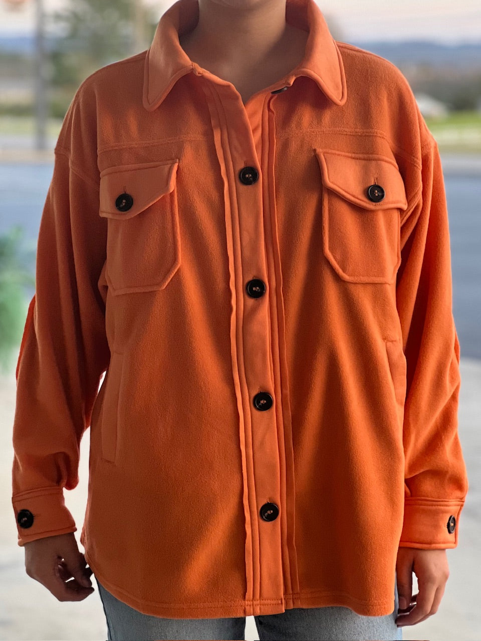 Orange Fleece Shacket PROMO