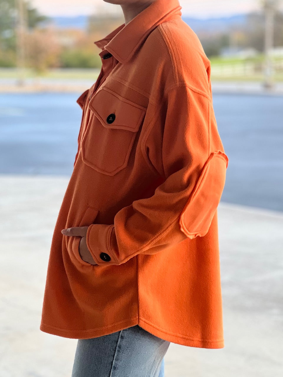 Orange Fleece Shacket PROMO