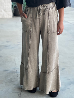 taupe mineral wash pants