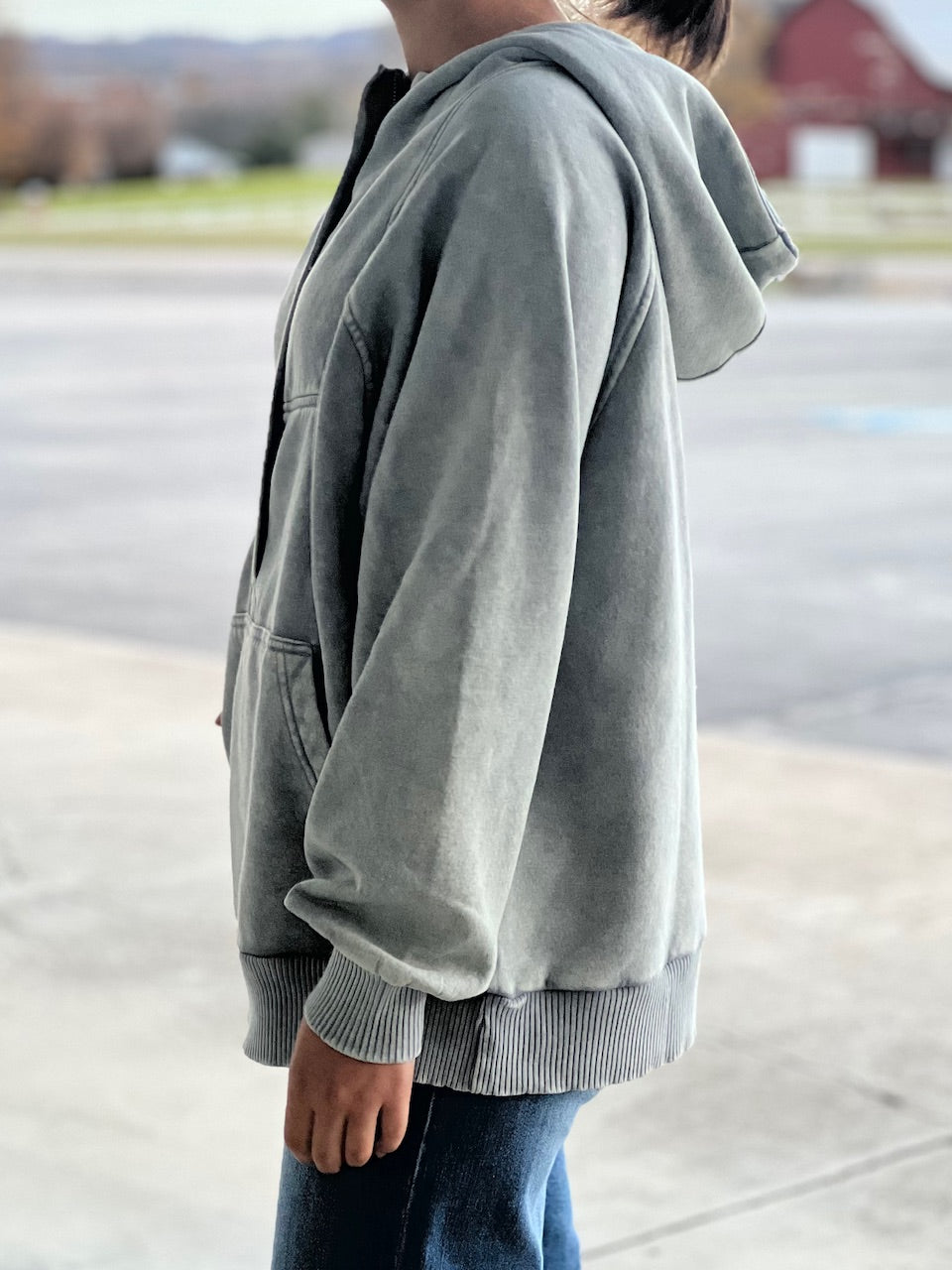 Light Gray Mineral Wash Hoodie PROMO