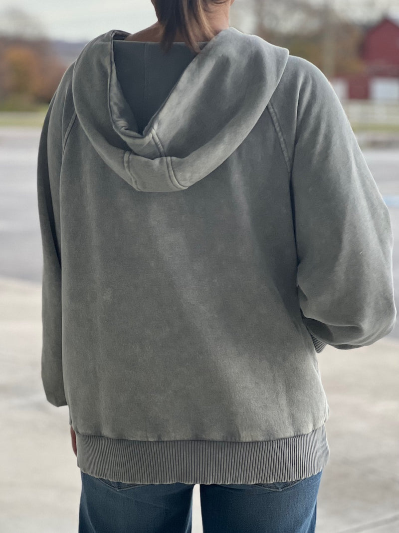 Light Gray Mineral Wash Hoodie PROMO