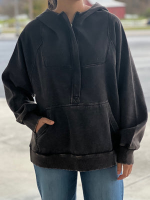 Ash Black Mineral Wash Hoodie PROMO