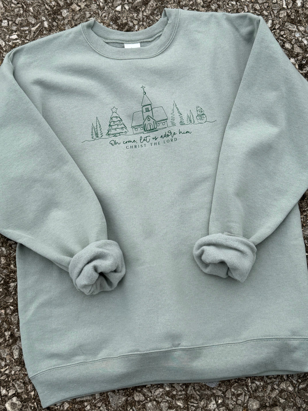 sage adore Him sweatshirt