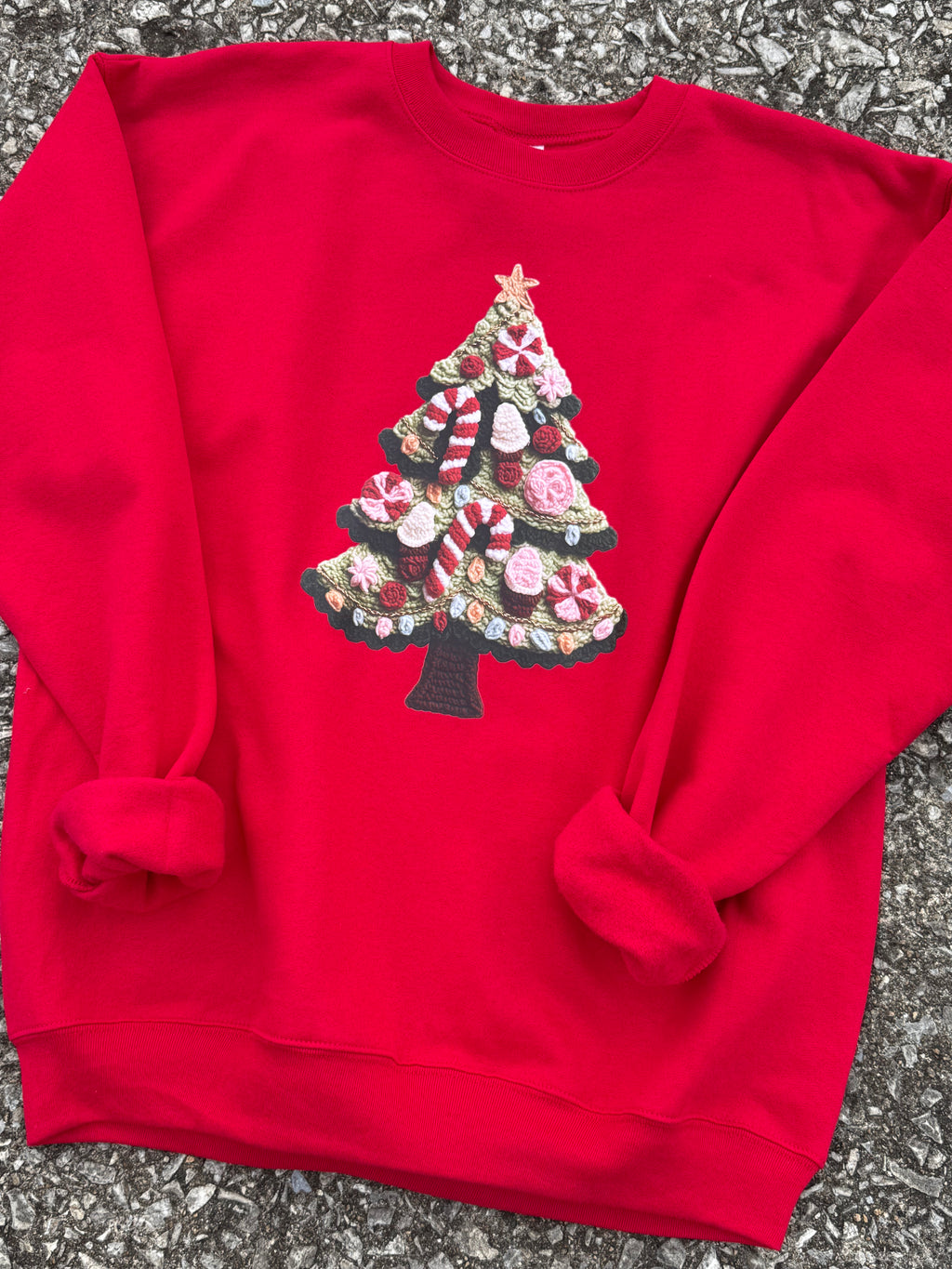 tree faux yarn sweatshirt